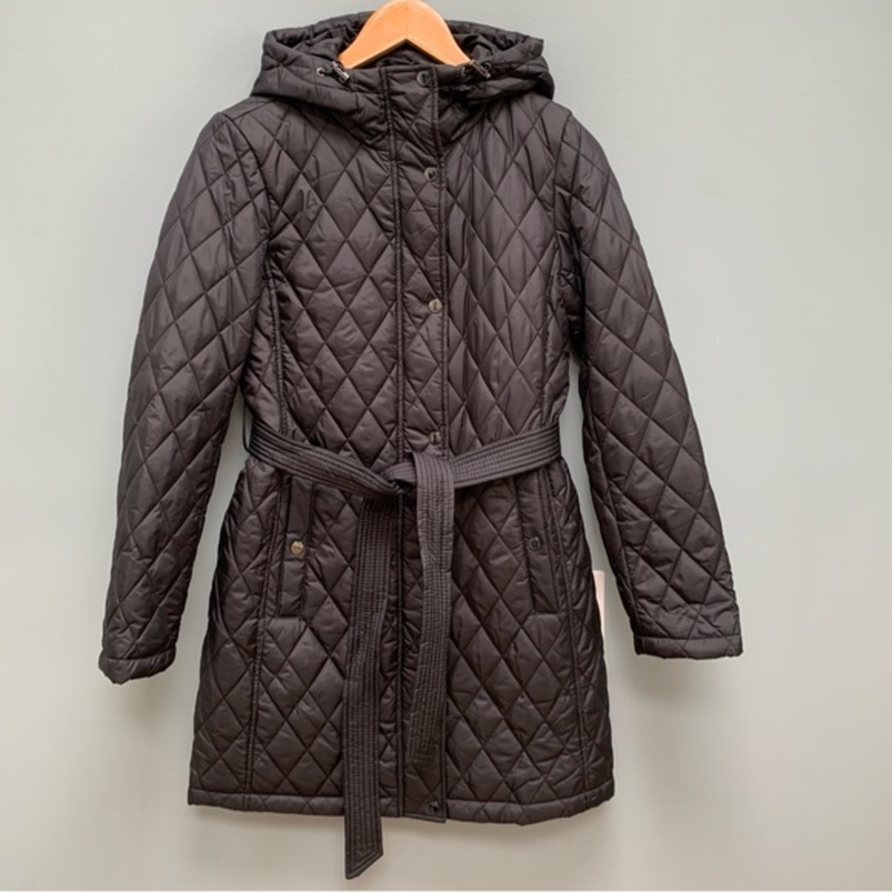 MICHAEL Michael Kors Quilted Belted Black Jacket XS